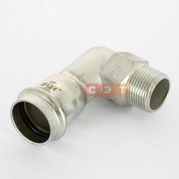 Угол 90° с НР пресс нержавеющий  28 х  3/4"  UniFitt